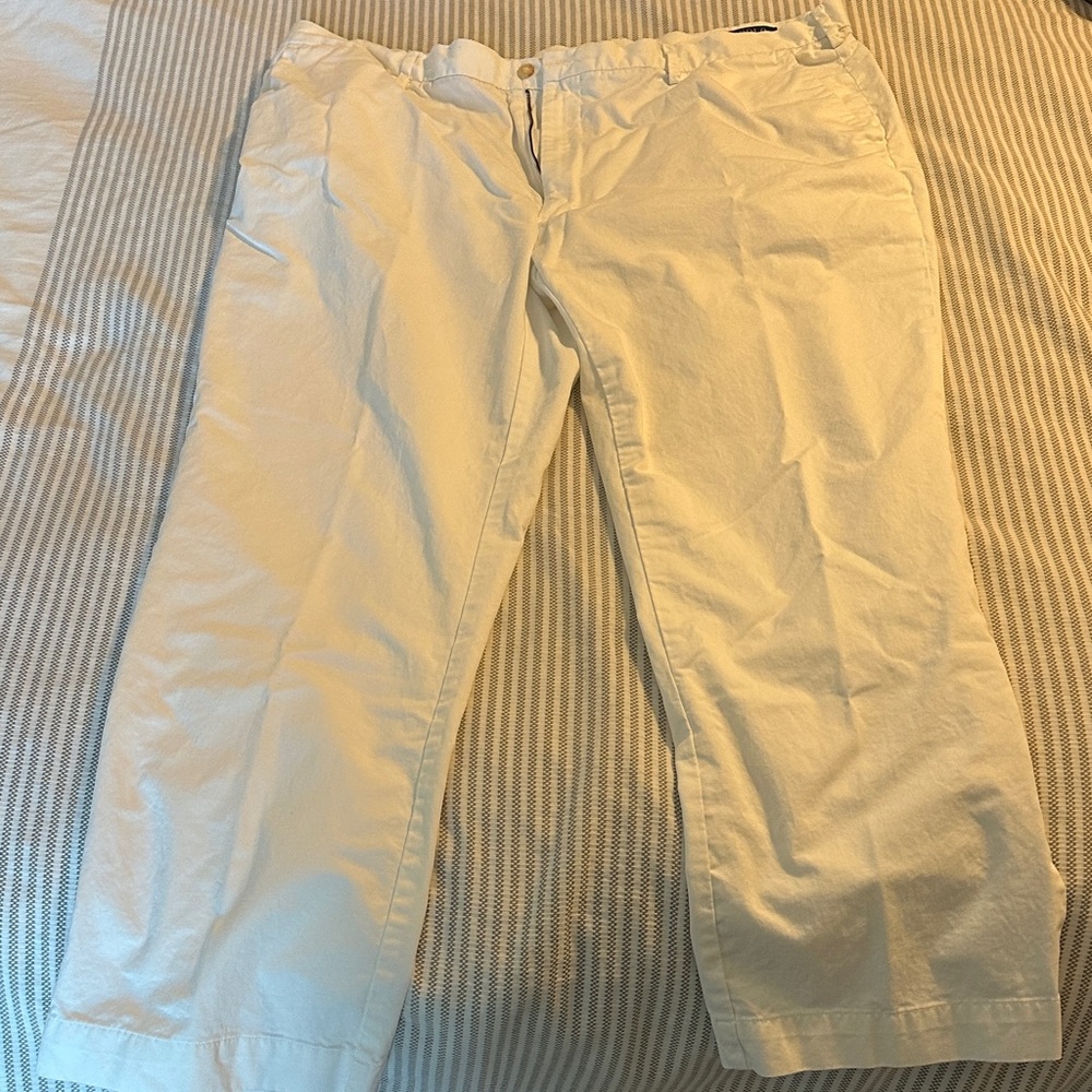 Like NEW Polo Ralph Lauren Men's Flat Front Stretch-Fit White Chinos 44 x 30
